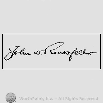 Autograph/Signature : John D. Rockeffeller.