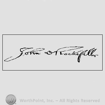Autograph/Signature : John D. Rockeffeller.