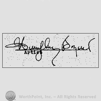 Autograph/Signature : Humphrey Bogart.