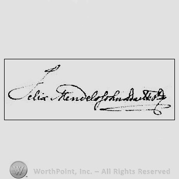 Autograph/Signature : Mendelssohn-Bartholdy Felix.
