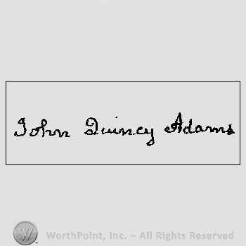 Autograph/Signature : John Quincy Adams.