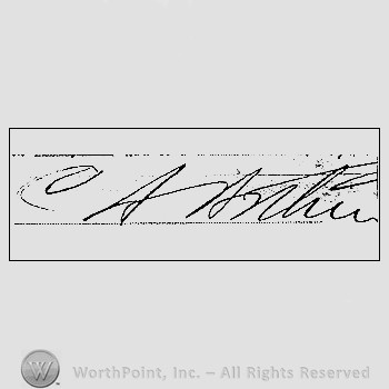 Autograph/Signature : Chester A. Arthur.