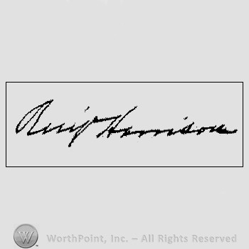 Autograph/Signature : Benjamin Harrison.