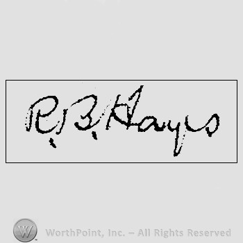 Autograph/Signature : Rutherford B. Hayes.