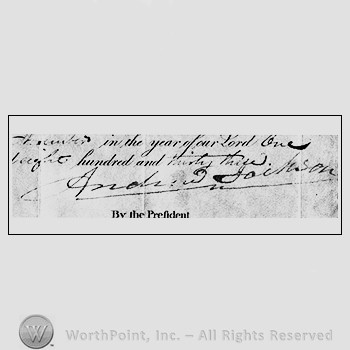 Autograph/Signature : Andrew Jackson.