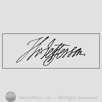 Autograph/Signature : Thomas Jefferson.