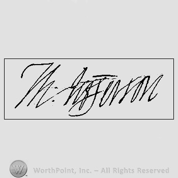 Autograph/Signature : Thomas Jefferson.