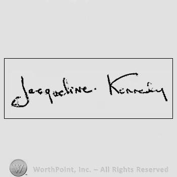 Autograph/Signature : Jacqueline Kennedy.