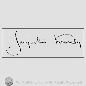 Autograph/Signature : Jacqueline Kennedy.