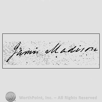 Autograph/Signature : James Madison.