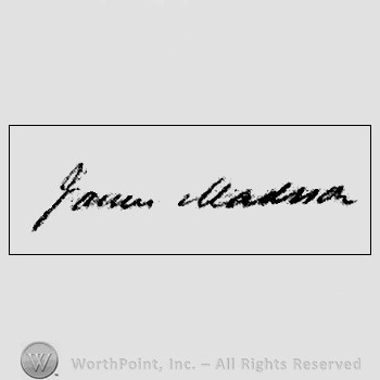 Autograph/Signature : James Madison.