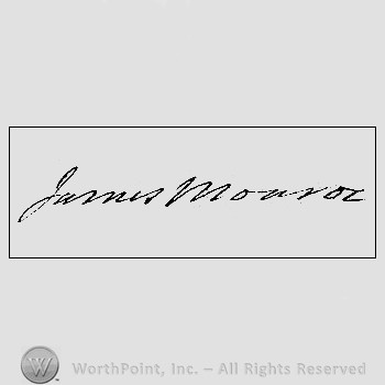 Autograph/Signature : James Monroe.