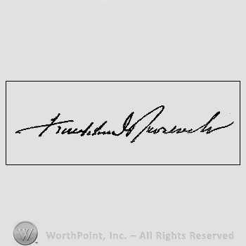 Autograph/Signature : Franklin D. Roosevelt.