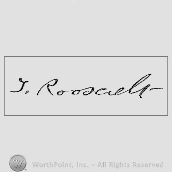 Autograph/Signature : Theodore Roosevelt.