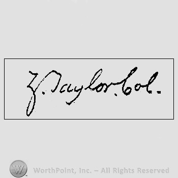 Autograph/Signature : Zachary Taylor.