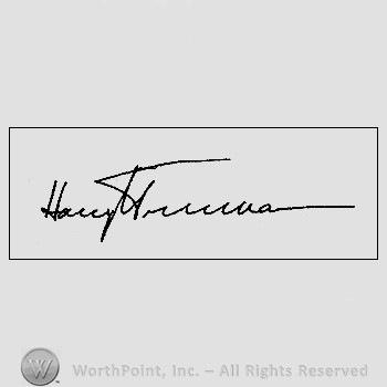 Autograph/Signature : Harry S. Truman.