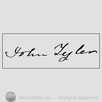 Autograph/Signature : John Tyler.