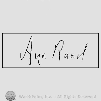 Autograph/Signature : Rand Ayn.