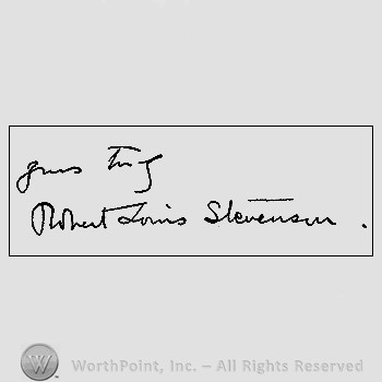 Autograph/Signature : Robert Louis Stevenson.