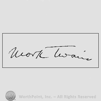 Autograph/Signature : Mark Twain.