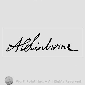 Autograph/Signature : Swinburne, Algernon Charles.
