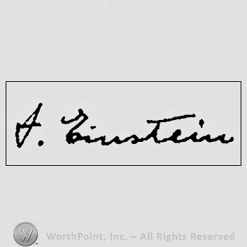 Autograph/signature: Einstein Albert.