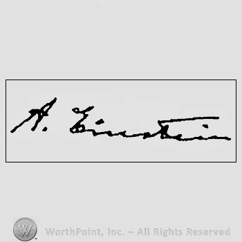 Autograph/signature: Einstein Albert.