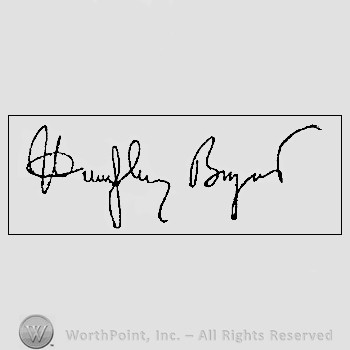 Autograph/signature: Bogart Humphrey.