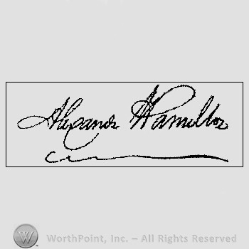 Autograph/signature: Alexander Hamilton