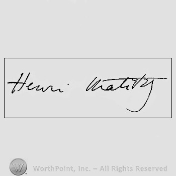 Autograph/signature: Henri Matisse.