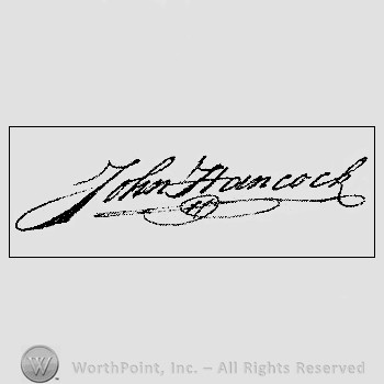 Autograph/signature: John Hancock.