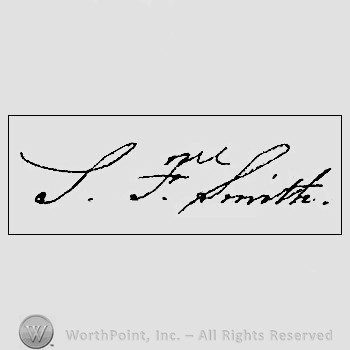 Autograph/signature: Smith Samuel Francis.