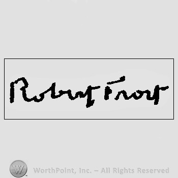 Autograph/signature: Robert Frost.
