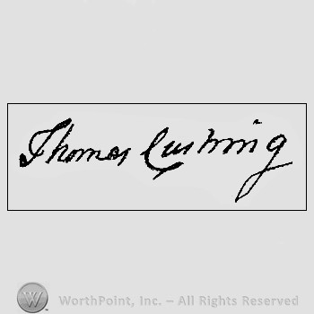 Autograph/signature : Thomas Cushing.