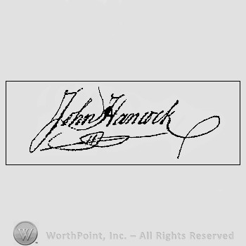 Autograph/signature : John Hancock.