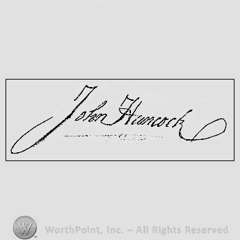 Autograph/signature : John Hancock.