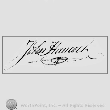 Autograph/signature : John Hancock.