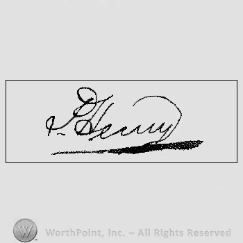 Autograph/signature : Henry Patrick.