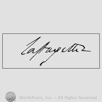 Autograph/signature : Lafayette, Gilbert du Motier.