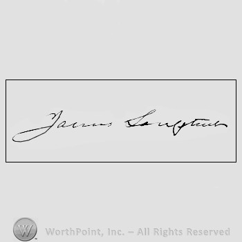 Autograph/signature : Longstreet James.