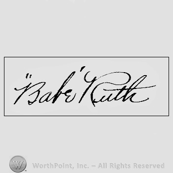 Autograph/signature : Babe Ruth.