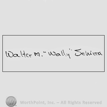 Autograph/signature : Walter M Schirra.