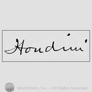 Autograph/signature : Harry Houdini.