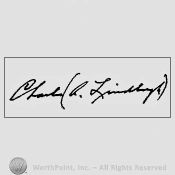 Autograph/signature : Lindbergh Charles.