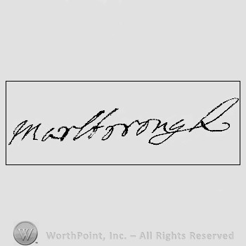 Autograph/signature : Marlborough John Churchill.