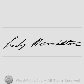 Autograph/signature : Emma Hamilton.