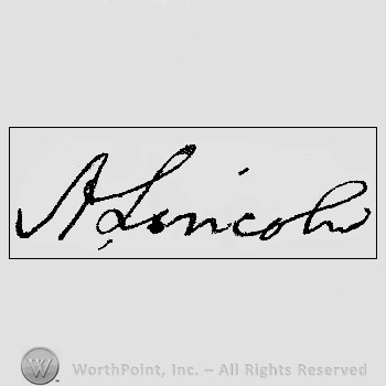 Autograph/signature : Lincoln Abraham.