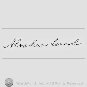 Autograph/signature : Lincoln Abraham.