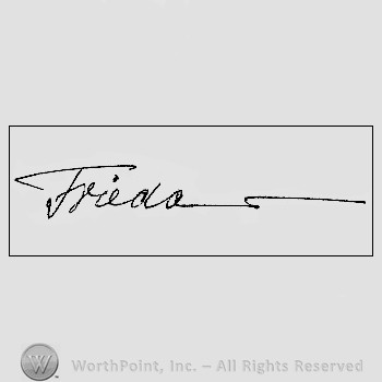 Autograph/signature : Lawrence Frieda.