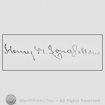Autograph/signature : Longfellow Henry Wadsworth.
